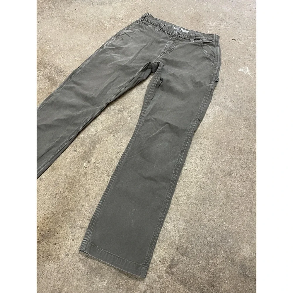 Carhartt Pants Mens 31x32 Gray Relaxed Fit Canvas Carpenter Work B324‎ DFE